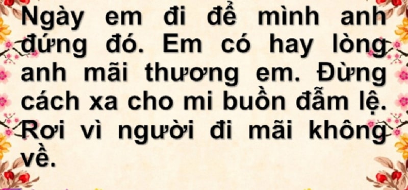 ngày em đi để mình anh đứng đó em có hay lòng anh mãi thương em